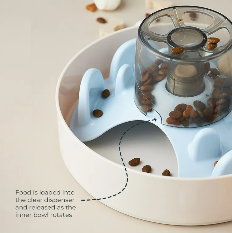 PETDREAMHOUSE Spin Interactive Slow Feeder UFO Maze Barks N' Rec